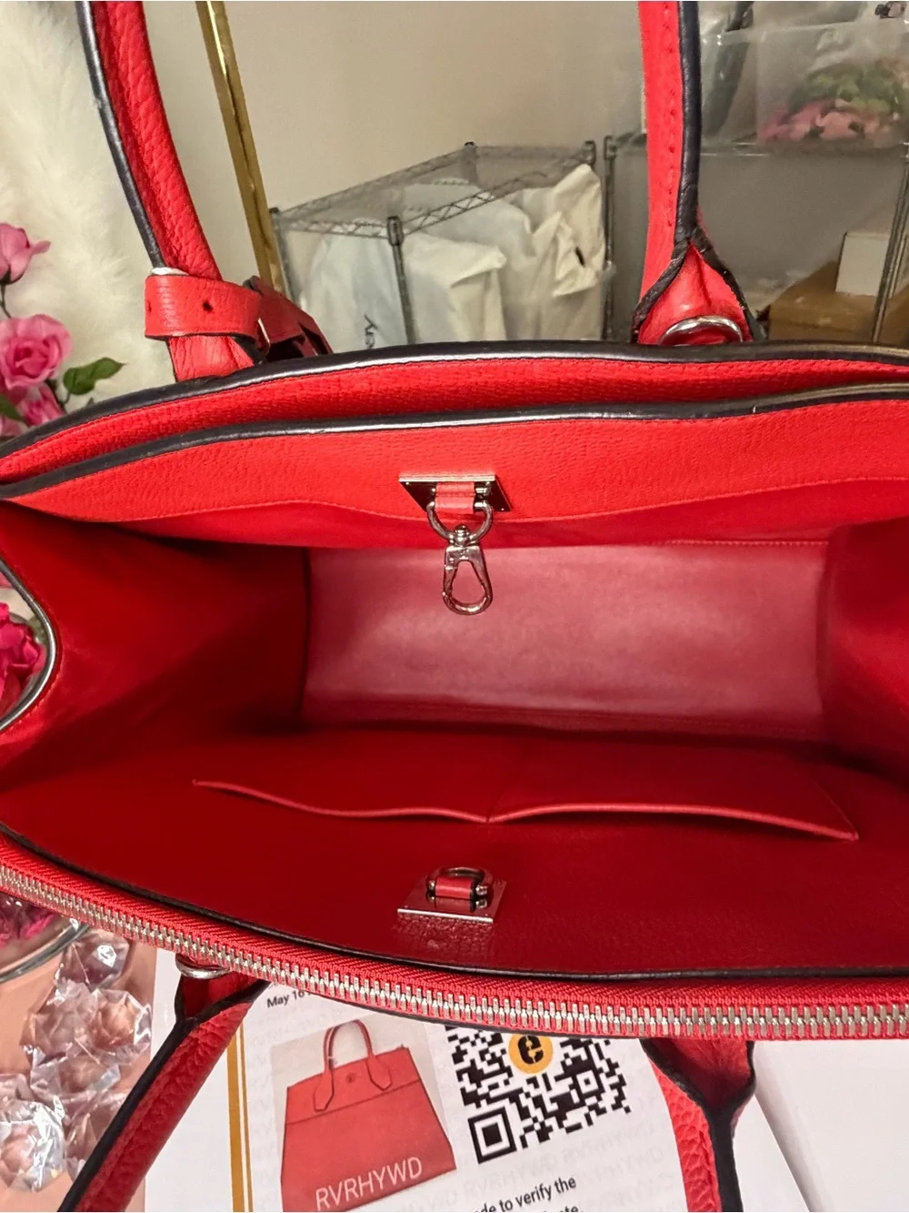Louis Vuitton City Steamer PM Red Taurillon Leather Tote Bag Entrupy & eBay COA